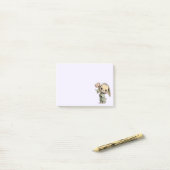 Schattig Konijn met een Tulp Post-it® Notes (Op bureau)