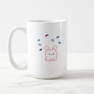 Schattig Konijn Onder Snoepregen Koffiemok