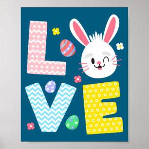 Schattig Konijn Pasen Dames Poster