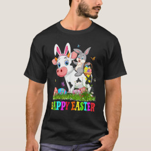 Schattig Konijn Rijdt op Koe Paasei Schattig Konij T-shirt