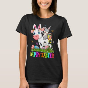 Schattig Konijn Rijdt op Koe Paasei Schattig Konij T-shirt