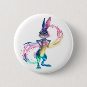 Schattig konijn ronde button 5,7 cm