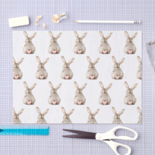 Schattig Konijn Roze Hart Staart Baby Shower Tissuepapier