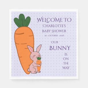 Schattig Konijn & Wortel Baby Shower Servet
