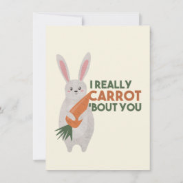 Schattig Konijn Wortel Pun - Ik Houd Echt van Jou Notitiekaartje
