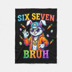 Schattig Konijn Zes Zeven Bruh 6 7 Meme 67 Gelukki Fleece Deken