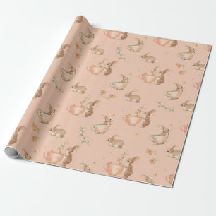 schattig konijntjes thee party cadeaupapier