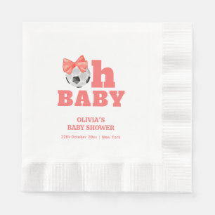 Schattig Koraal Perzik Oh Baby Boog Voetbal Baby S Servet