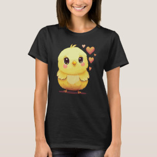 Schattig Kuiken Valentijnsdag Hart Boerderij Dier T-shirt