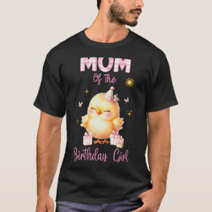 Schattig Kuiken Verjaardag Meisje Boerderij Eerste T-shirt