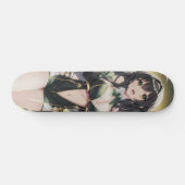 Schattig lachende anime meisje skateboard (Horizontaal)