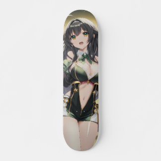 Schattig lachende anime meisje skateboard