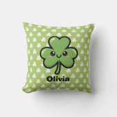 Schattig Lachende Klaver Kussen (Voorkant)