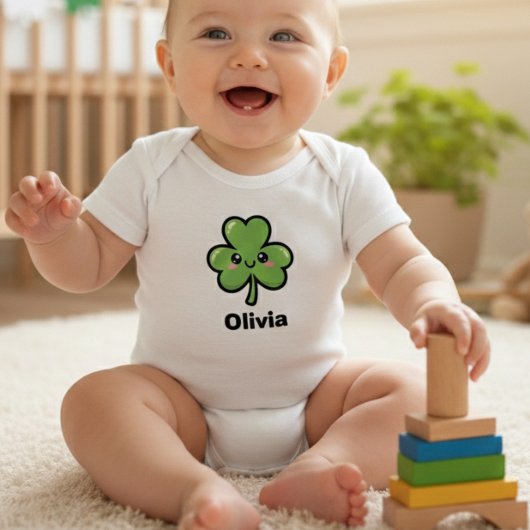 Schattig Lachende Klaver Romper