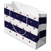 Schattig Ladybird Navy Blue Stripes Groot Cadeauzakje (Achterkant Gekanteld)