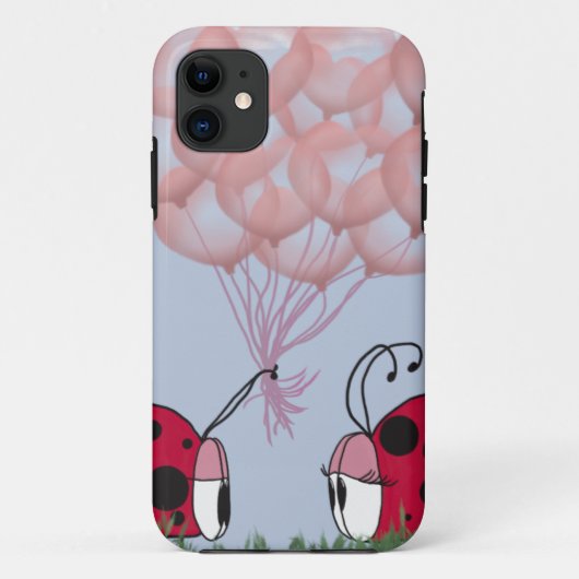 Schattig Ladybug met  roze ballon Bouquet Case-Mate iPhone Case (Achterkant)