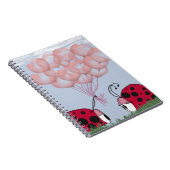 Schattig Ladybug met  roze ballon Bouquet Notitieboek (Rechterzijde)