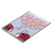 Schattig Ladybug met  roze ballon Bouquet Notitieboek (Linkerzijde)