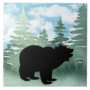 schattig land cabine zwart beer tegeltje