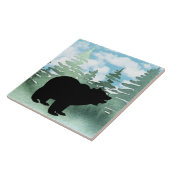 schattig land cabine zwart beer tegeltje (Zijkant)