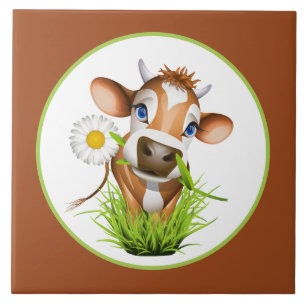 schattig land koe liefhebbers keramische tegel tegeltje