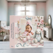 Schattig Landelijk Konijn Bloemige Baby Fotoboek