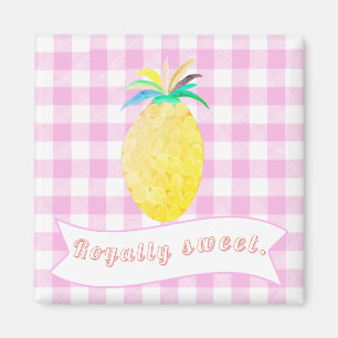 Schattig landelijk roze royaal zoete ananas magneet