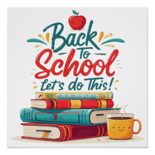 Schattig "Laten we dit doen" Motivatie voor terug Perfect Poster