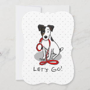 Schattig Laten we gaan! Jack Russell Terrier (drie Feestdagenkaart