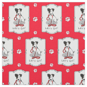 Schattig Laten we gaan! Jack Russell Terrier (drie Stof