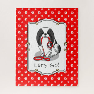 Schattig Laten we gaan! Japanse Chin-hond (zwart & Legpuzzel