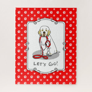Schattig Laten we gaan! Wandelende Clumber Spaniel Legpuzzel