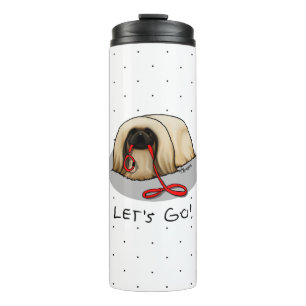 Schattig Laten we gaan! Wandelende Pekingees (brui Thermosbeker
