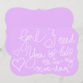 Schattig Lavendel Koel Script Typografie Bruidsmei Kaart (Voorkant / Achterkant)