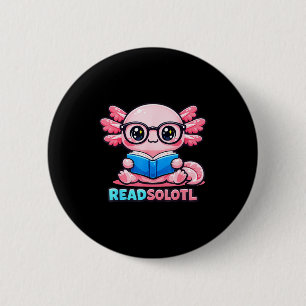 Schattig lees axolotl ontwerp voor alle leeftijden ronde button 5,7 cm