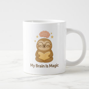 Schattig leesbeertje — Mijn brein is magisch motiv Extra Grote Beker