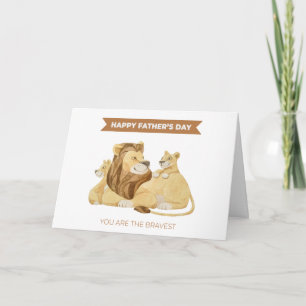 Schattig Leeuwenwelp Bruin Wit Vaderdag Kaart