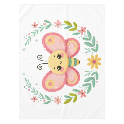 Schattig, lente/vlinder tafelkleed (Voorkant)