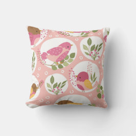 Schattig lente zang vogels patroon kussen