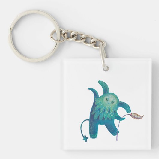 schattig lentepersonage sleutelhanger (voorkant)