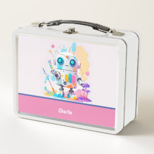 Schattig Leuk Messy Robot Schilderij Splashes