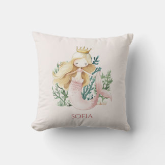 Schattig leuk Roze Meermin Kind  Kussen