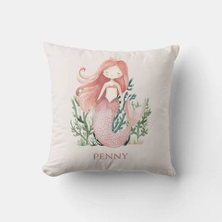 Schattig leuk Roze Meermin Kind  Kussen