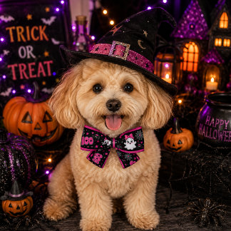 Schattig Leuk Zwart Roze Halloween Meisje Geest Bo Grosgrain Lint