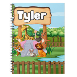 Schattig Leuke Dierentuin Dieren Kinderen Notitieboek