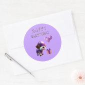Schattig Leuke Hond Kinderen Verjaardagsfeest Ronde Sticker (Envelop)