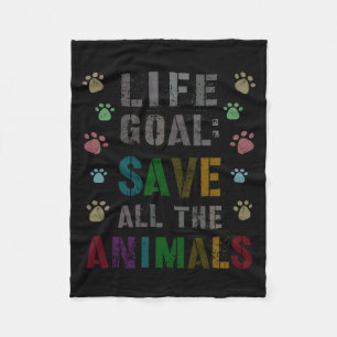 Schattig Levensdoel Red Dieren Vegan Dag Redding Fleece Deken