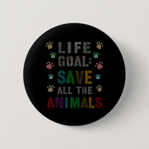 Schattig Levensdoel Red Dieren Vegan Dag Redding Ronde Button 5,7 Cm