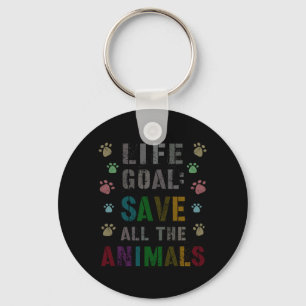 Schattig Levensdoel Red Dieren Vegan Dag Redding Sleutelhanger