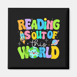 Schattig lezen is uit deze wereld ruimte boeken magneet